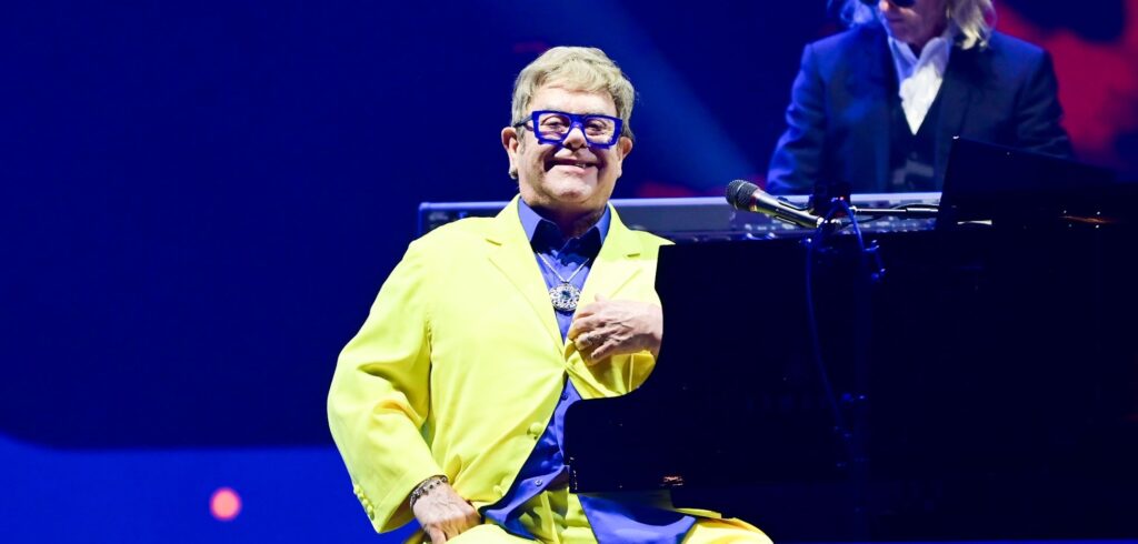 O cantor Elton John em show no Rock in Rio 2026