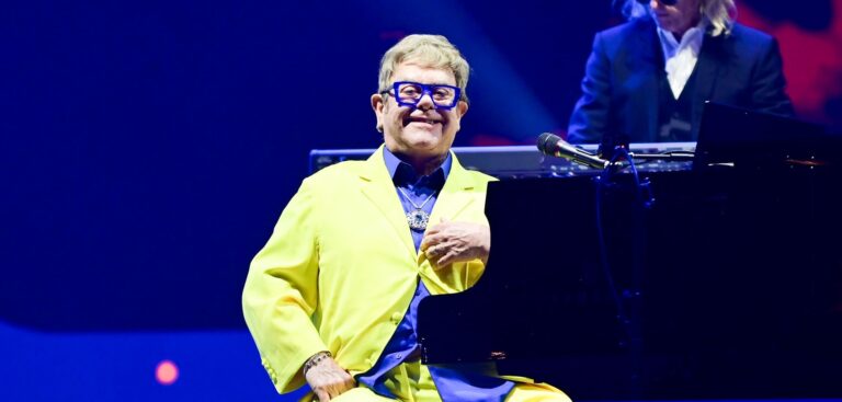 O cantor Elton John em show no Rock in Rio 2026