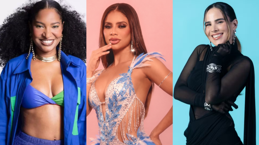Montagem com as cantoras Larissa Luz, Lexa e Wanessa