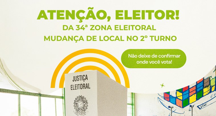 Aviso do TRE-SE sobre mudança de local de votação da 34ª Zona Eleitoral